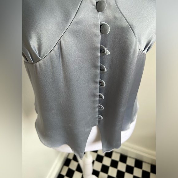 Nanushka Elia Button Down Blue Satin Charmeuse Camisole Size XS - Picture 11 of 15